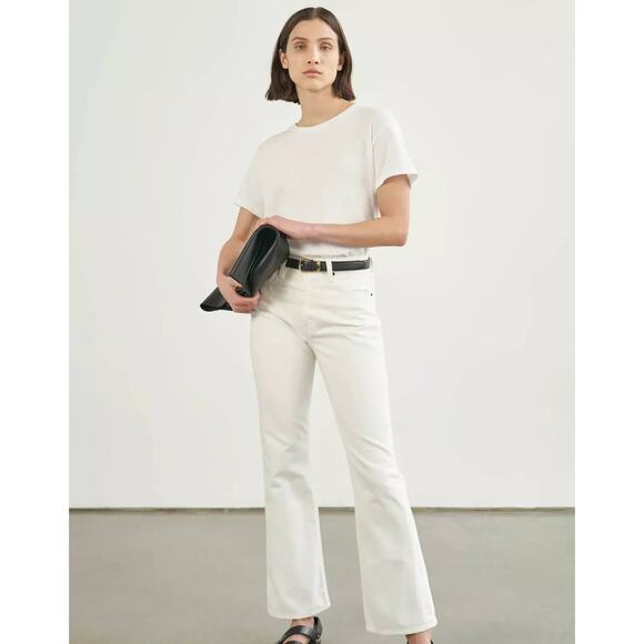 Nili Lotan Cream White Bootcut Boot Cut Denim Jeans Size 25 - Picture 1 of 5